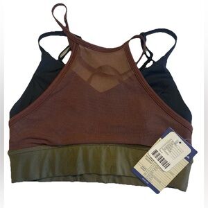 Urban Outfitters Maroon and Olive Green Layered Sports Bra S